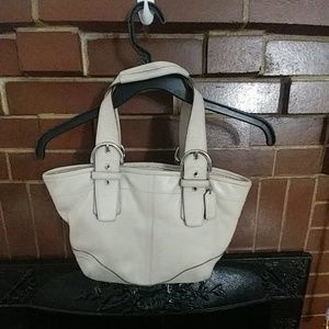 Off White, Light Beige coach leather pocketbook
